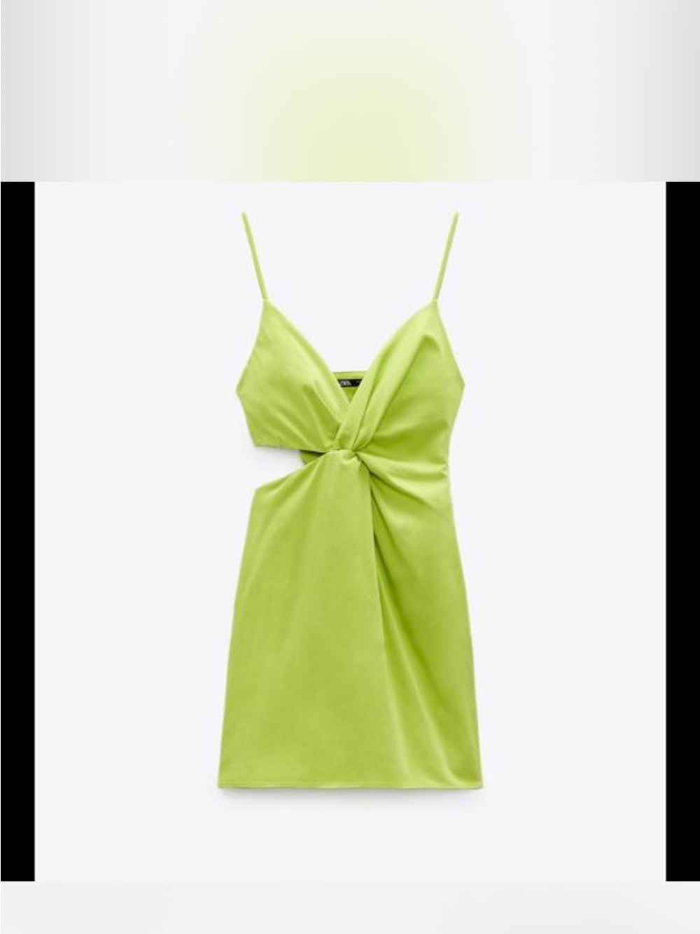 Zara Lime Green Twist-Front Mini Dress